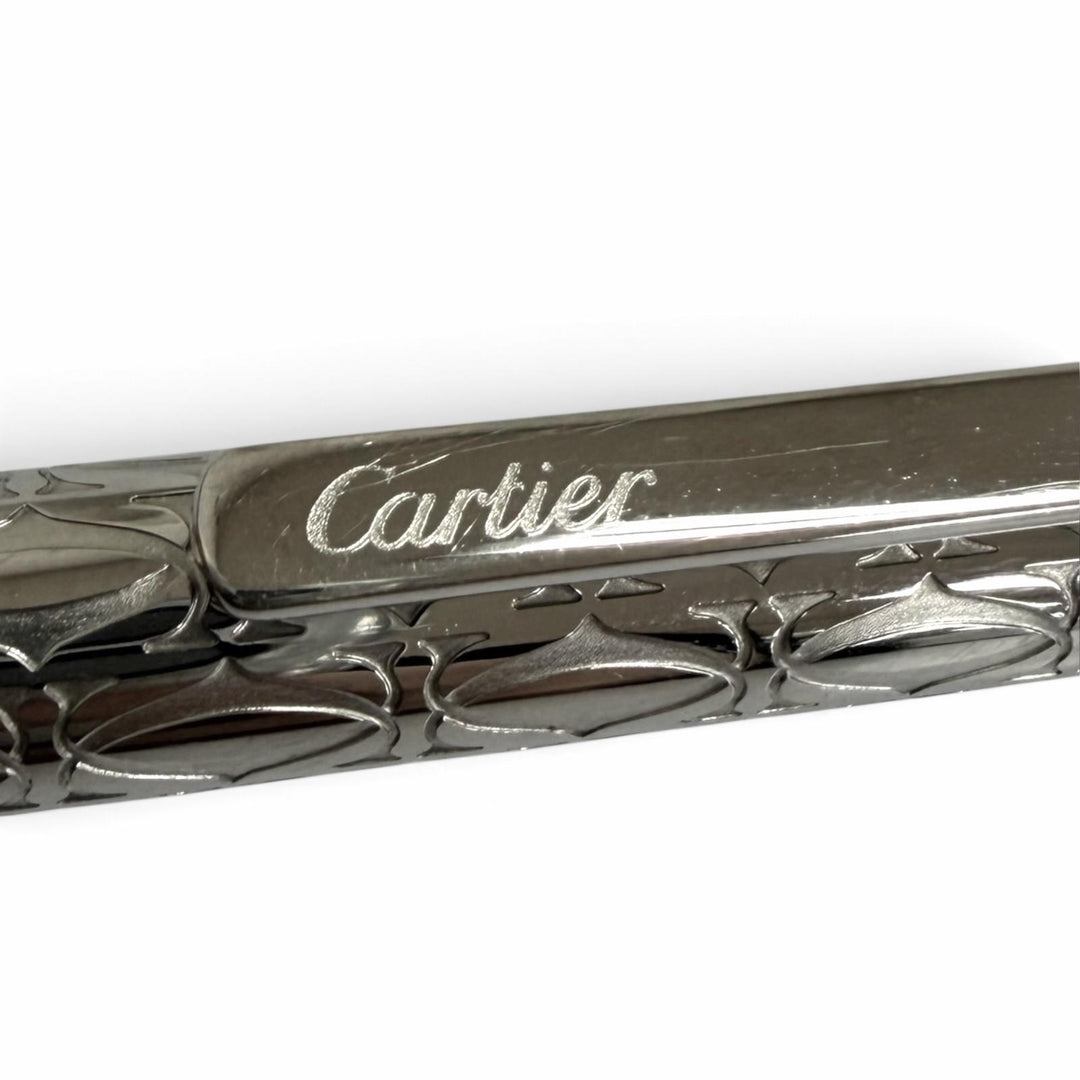 Great Cartier Ballpoint pen Must de Cartier 2C Decor Happy Birthday Silver
