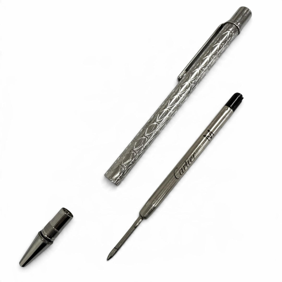 Great Cartier Ballpoint pen Must de Cartier 2C Decor Happy Birthday Silver