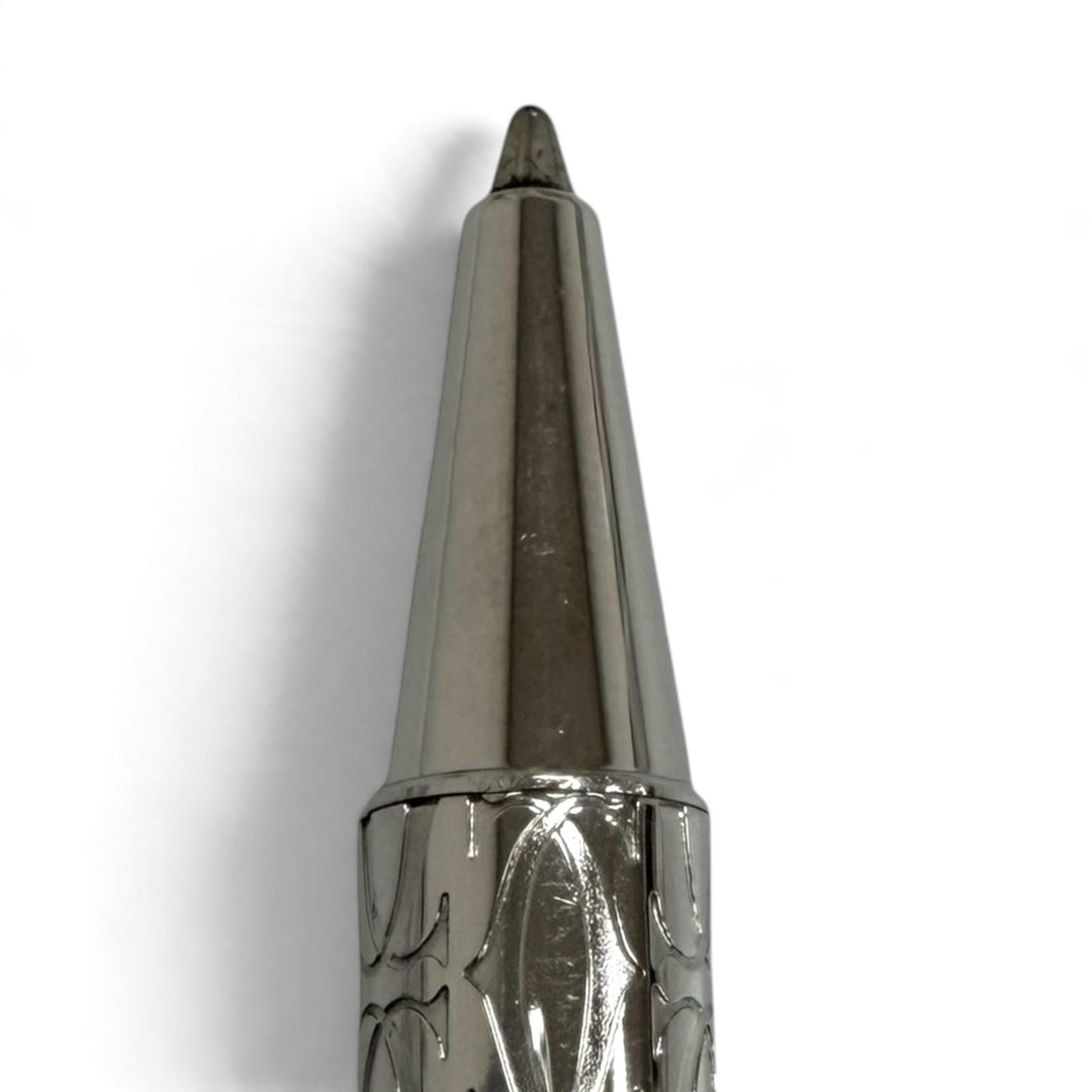 Great Cartier Ballpoint pen Must de Cartier 2C Decor Happy Birthday Silver