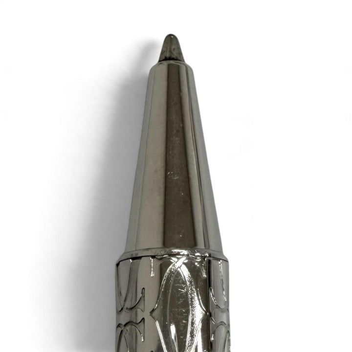 Great Cartier Ballpoint pen Must de Cartier 2C Decor Happy Birthday Silver