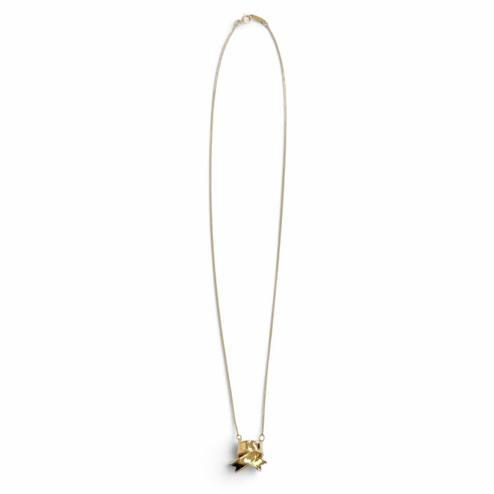 Excellent TIFFANY&Co. Cross Ribbon Motif Necklace Accessory 750 (YG) yellow goal