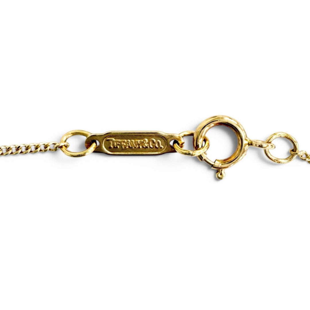 Excellent TIFFANY&Co. Cross Ribbon Motif Necklace Accessory 750 (YG) yellow goal