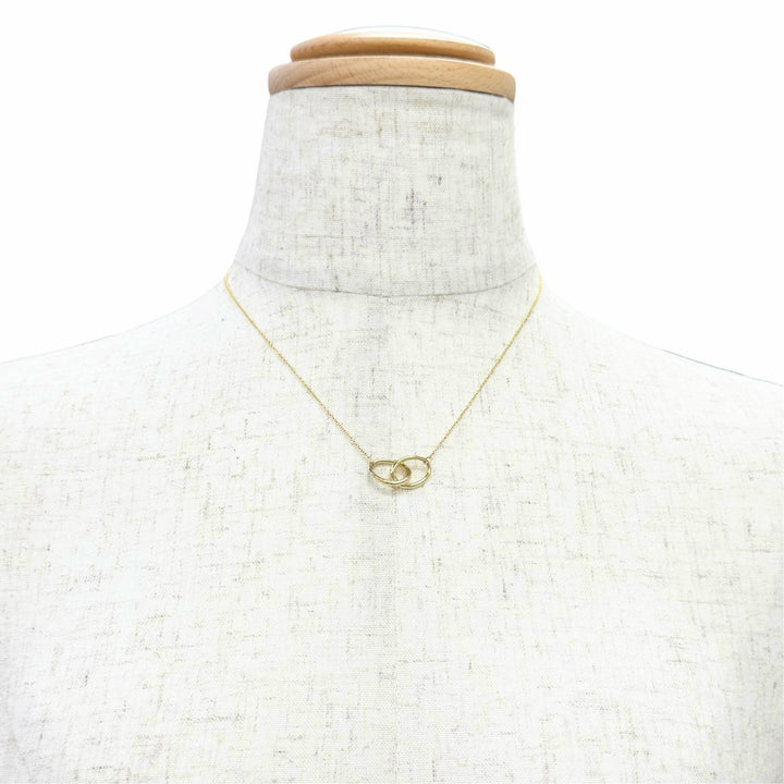 Excellent TIFFANY&Co. Double Loop Necklace Accessory 750 (YG) K18 yellow goal