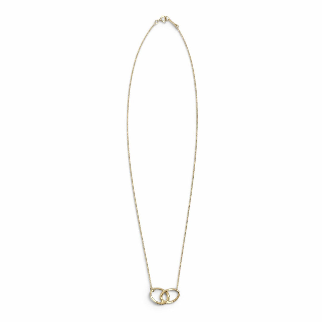 Excellent TIFFANY&Co. Double Loop Necklace Accessory 750 (YG) K18 yellow goal
