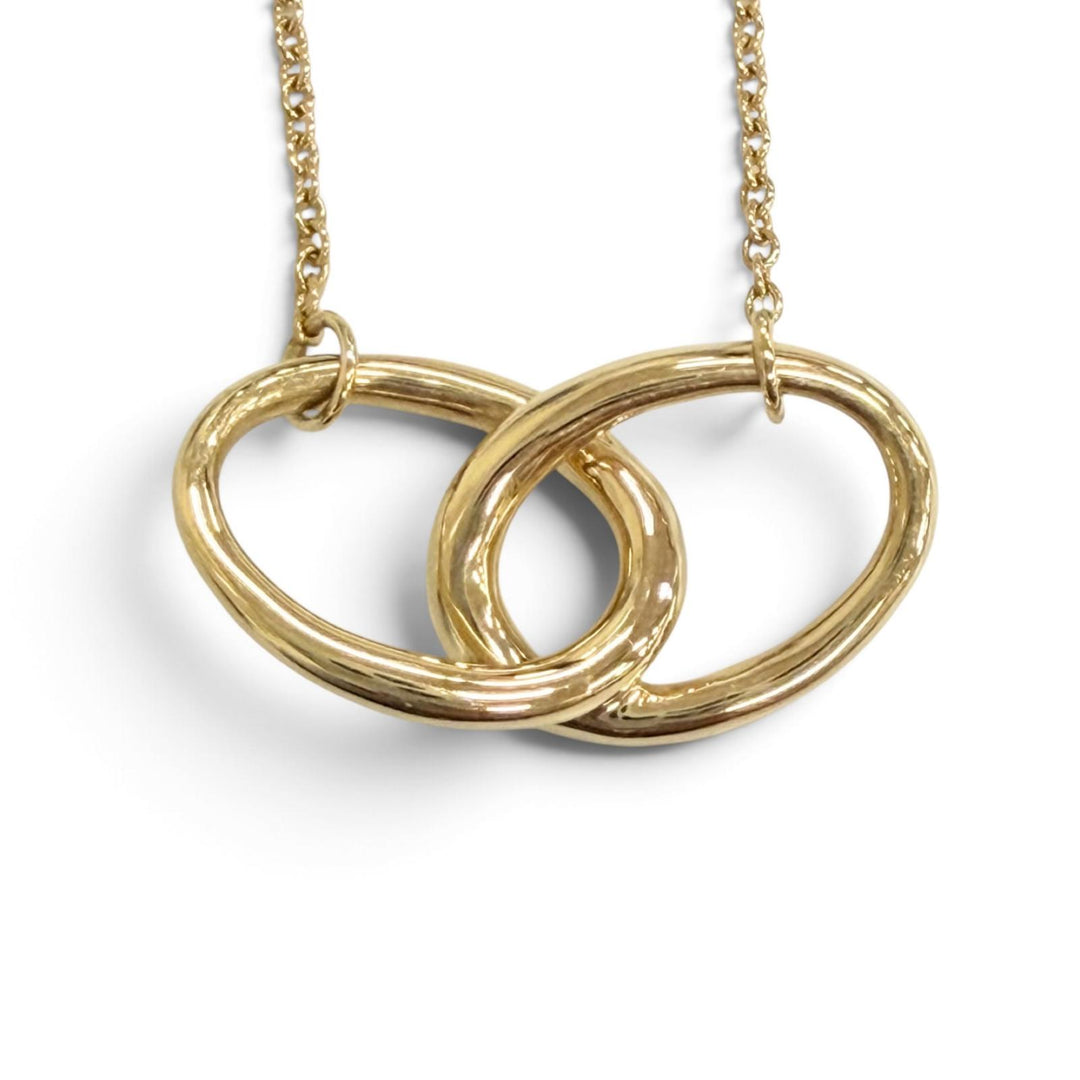 Excellent TIFFANY&Co. Double Loop Necklace Accessory 750 (YG) K18 yellow goal