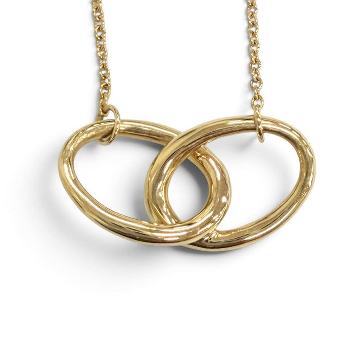 Excellent TIFFANY&Co. Double Loop Necklace Accessory 750 (YG) K18 yellow goal