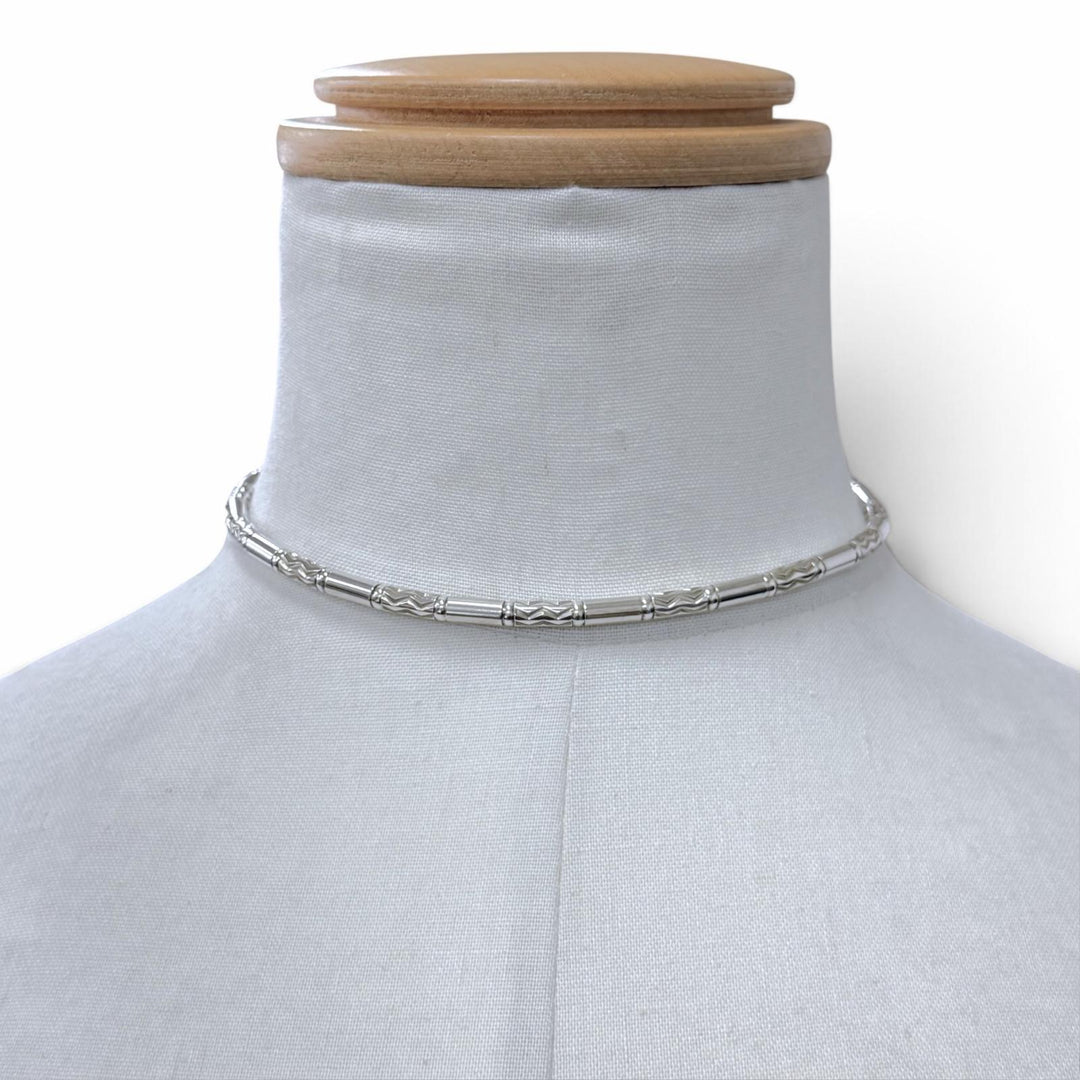Great TIFFANY&Co. Necklace Aztec Zigzag Choker Silver 925 mens