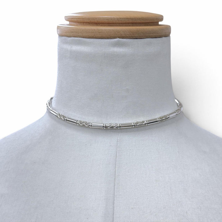 Great TIFFANY&Co. Necklace Aztec Zigzag Choker Silver 925 mens