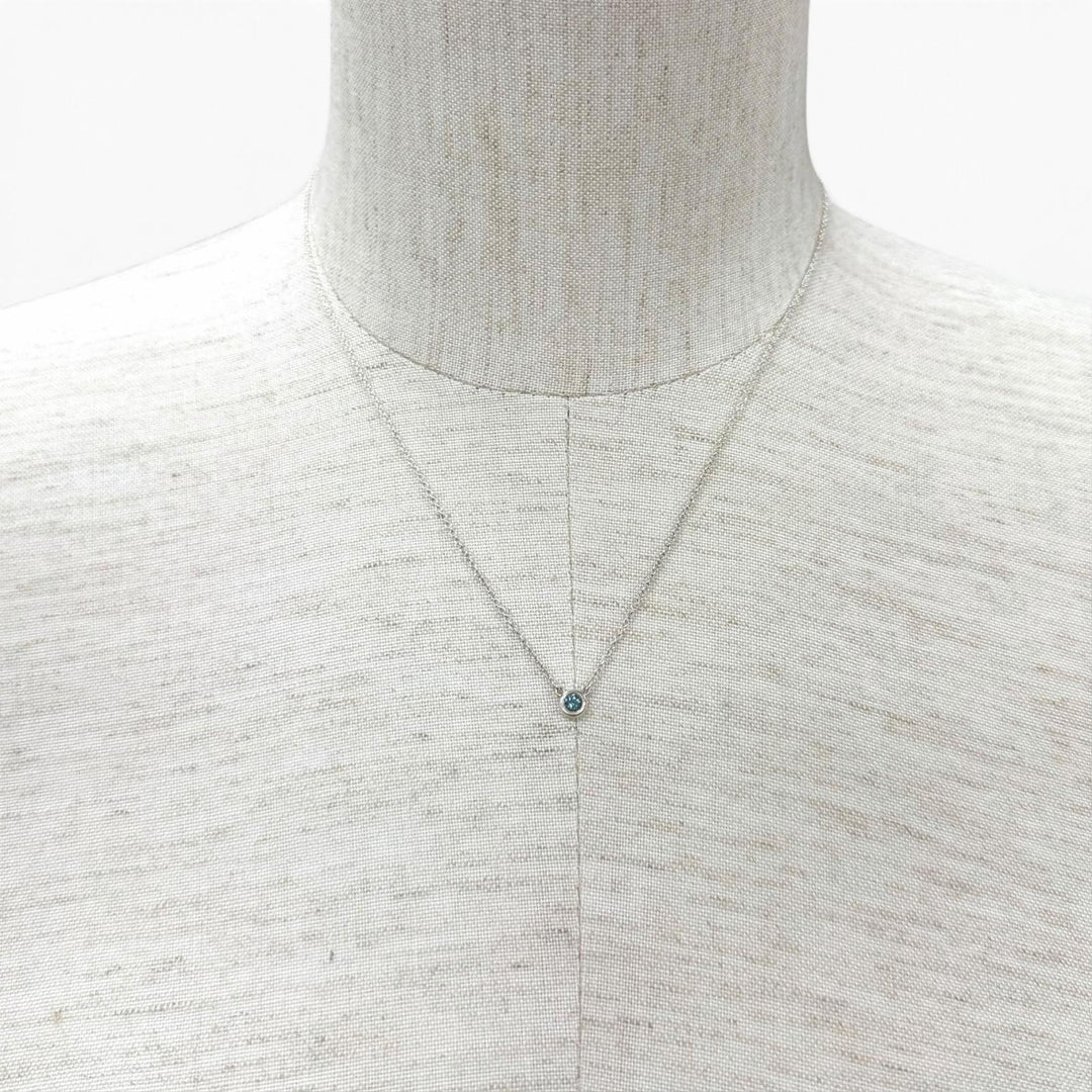 Great TIFFANY&Co. Necklace Color by the Yard Aquamarine Pendant Silver AG925