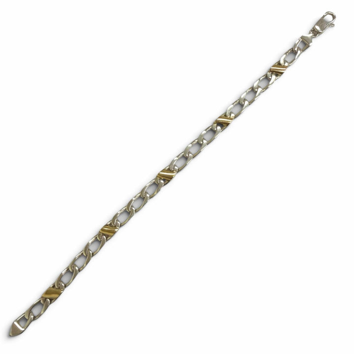 Great TIFFANY&Co. bracelet Figaro Combo Chain Silver SV925 mens