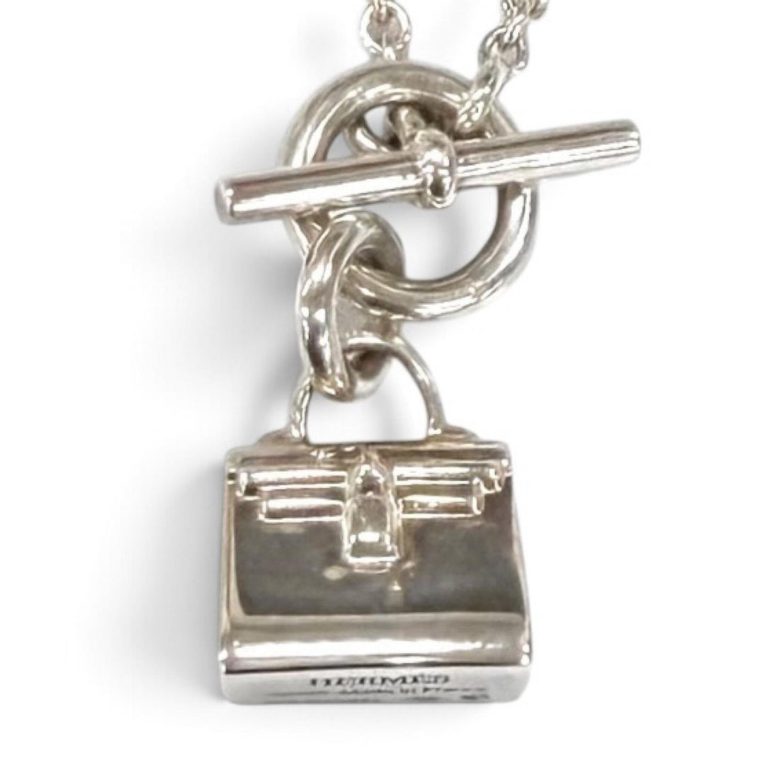 Very Good HERMES Necklace Amulet Kelly Silver AG925 Women