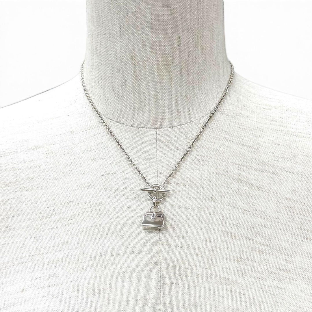 Very Good HERMES Necklace Amulet Kelly Silver AG925 Women