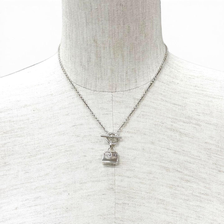 Very Good HERMES Necklace Amulet Kelly Silver AG925 Women