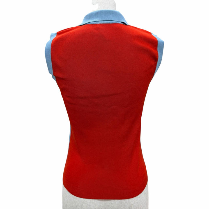 Pristine CHANEL Best COCO Mark ZIP UP Knit Red cotton Women FR 38 02S P19525