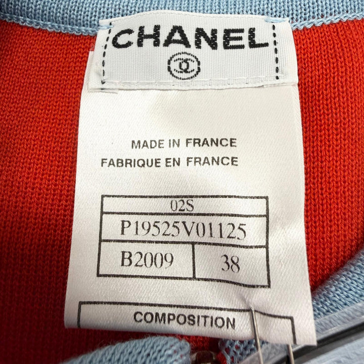 Pristine CHANEL Best COCO Mark ZIP UP Knit Red cotton Women FR 38 02S P19525