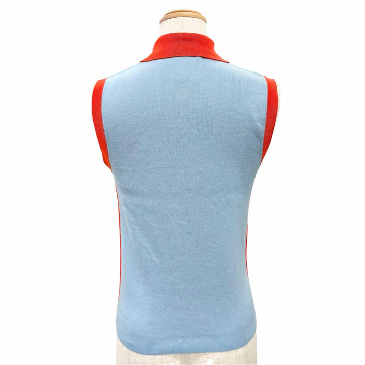 Pristine CHANEL Best COCO Mark Zip-Up Knit blue cotton Women FR 38 02S P19525