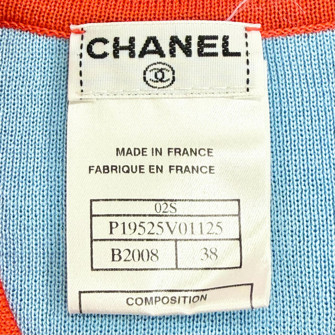 Pristine CHANEL Best COCO Mark Zip-Up Knit blue cotton Women FR 38 02S P19525