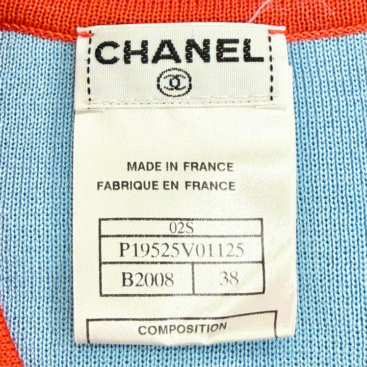 Pristine CHANEL Best COCO Mark Zip-Up Knit blue cotton Women FR 38 02S P19525