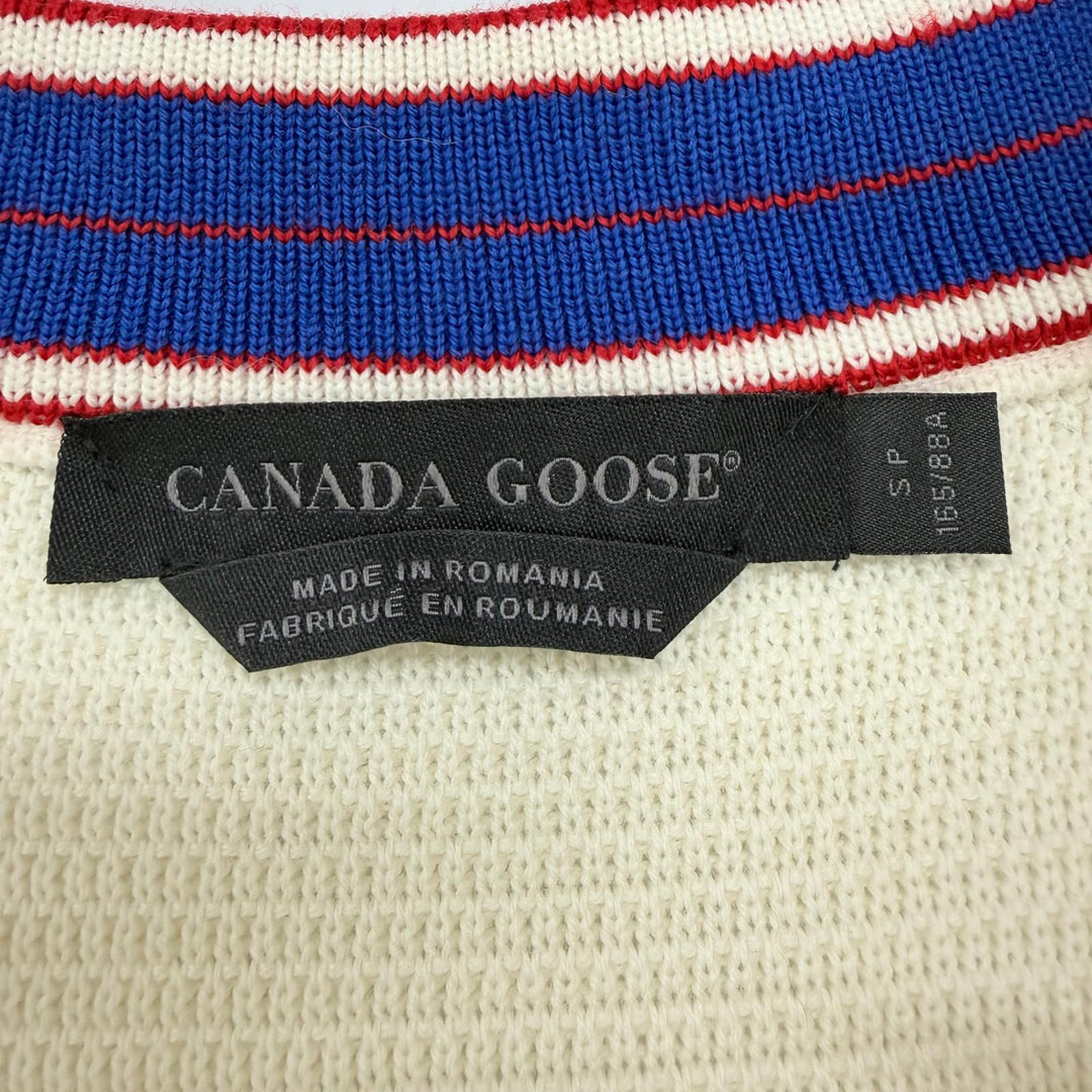 Excellent CANADA GOOSE Down jacket quilted knit trim Ivory wool Women S 7032L1