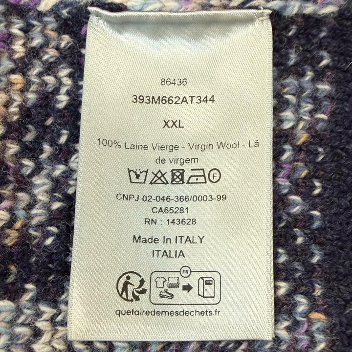 Excellent DIOR Best Oblique Jacquard Knit Navy wool mens XXL 393M662AT344