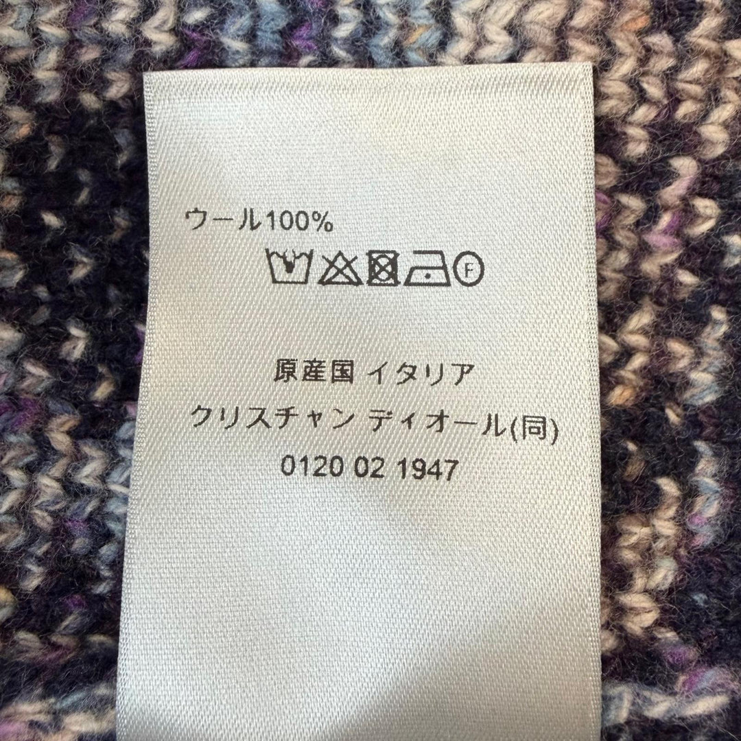 Excellent DIOR Best Oblique Jacquard Knit Navy wool mens XXL 393M662AT344