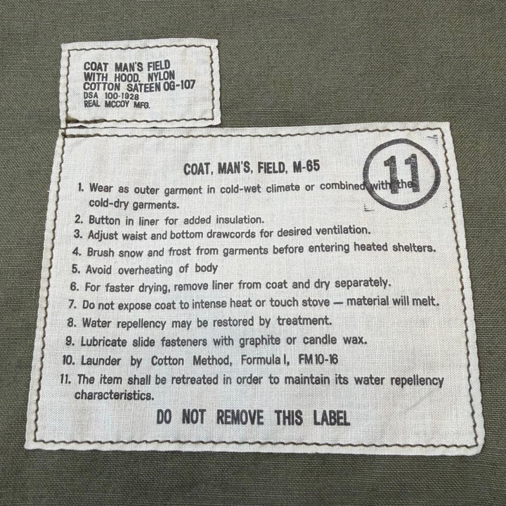 Excellent The REAL McCOY'S Military jacket M-65 FIELD JACKET XL MJ9115