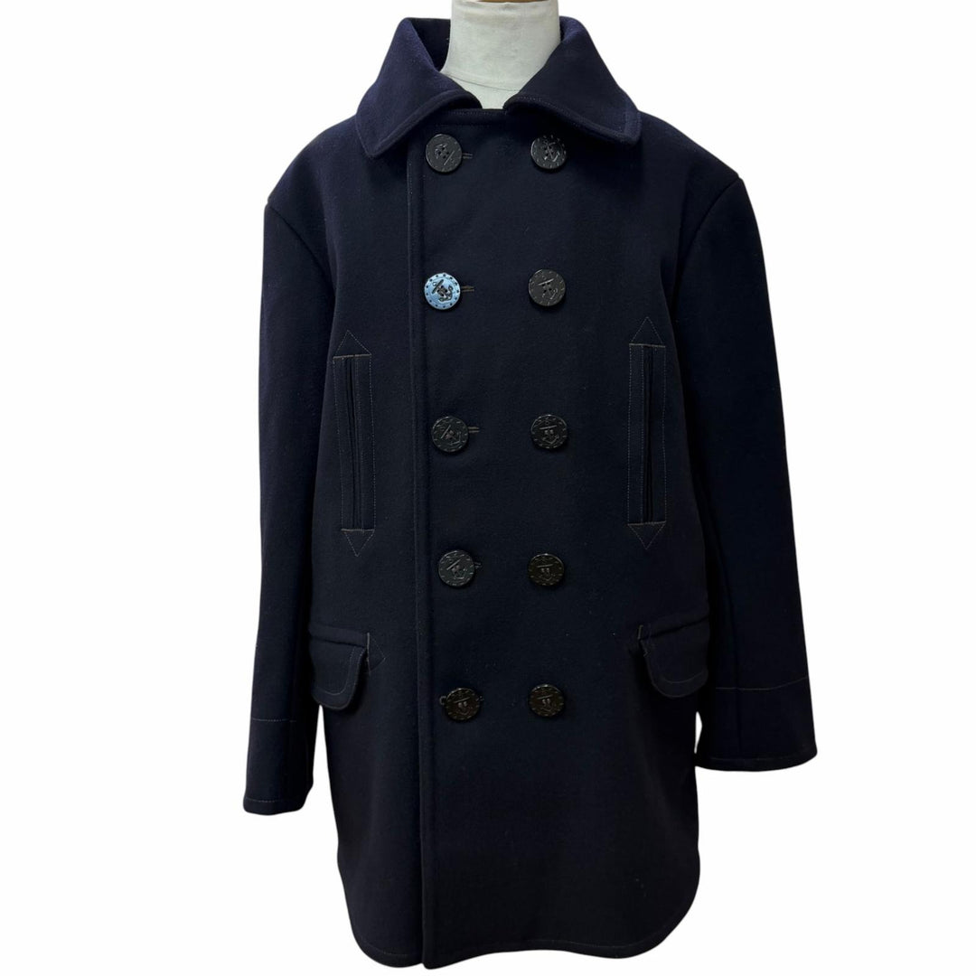 Excellent The REAL McCOY'S pea coat NAVAL CLOTHING FACTORY U.S. NAVY PEA COAT M