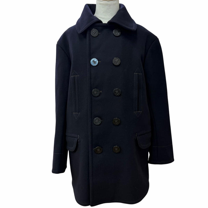 Excellent The REAL McCOY'S pea coat NAVAL CLOTHING FACTORY U.S. NAVY PEA COAT M