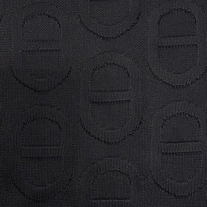 Excellent HERMES Short sleeve knit Chaine d'Ancre design, black silk IT 40