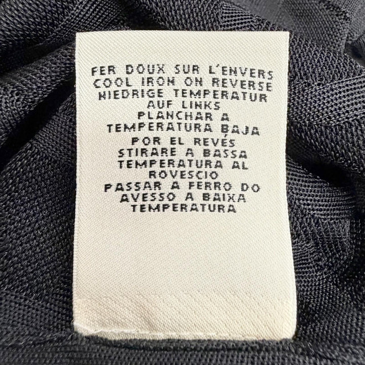 Excellent HERMES Short sleeve knit Chaine d'Ancre design, black silk IT 40