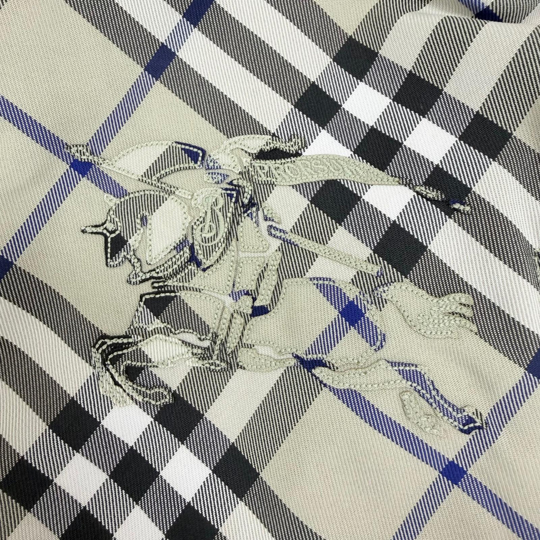 Excellent BURBERRY Jacket Checked Cropped Reversible Zip Up Beige XXS 8088340