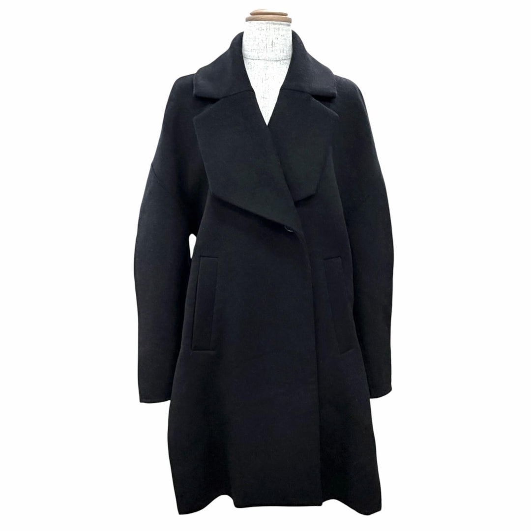 Excellent ENFOLD coat Wool side-slit reversible coat black wool 36 300GA130-2300