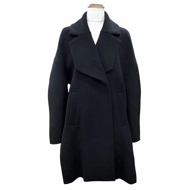 Excellent ENFOLD coat Wool side-slit reversible coat black wool 36 300GA130-2300