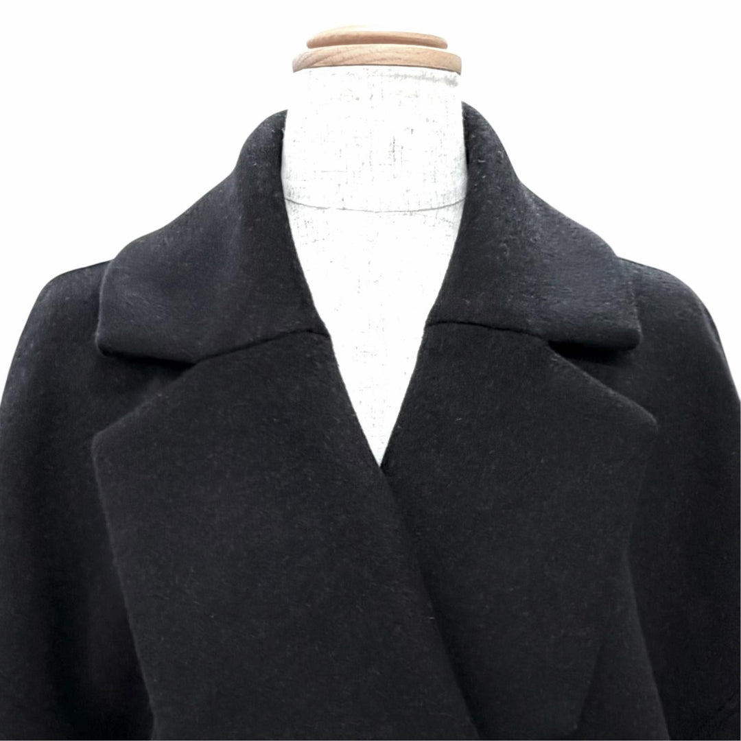 Excellent ENFOLD coat Wool side-slit reversible coat black wool 36 300GA130-2300