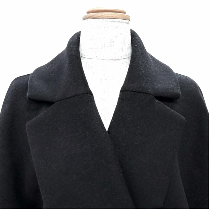 Excellent ENFOLD coat Wool side-slit reversible coat black wool 36 300GA130-2300
