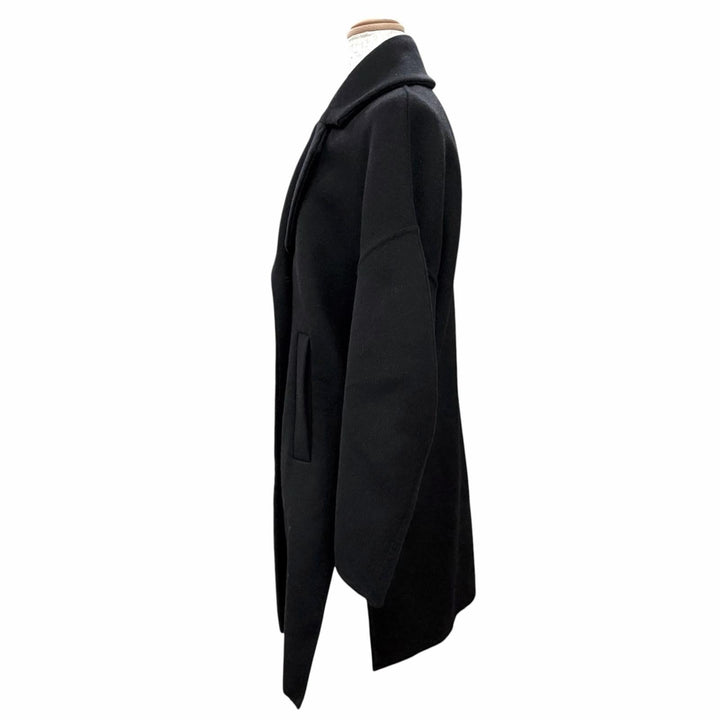 Excellent ENFOLD coat Wool side-slit reversible coat black wool 36 300GA130-2300