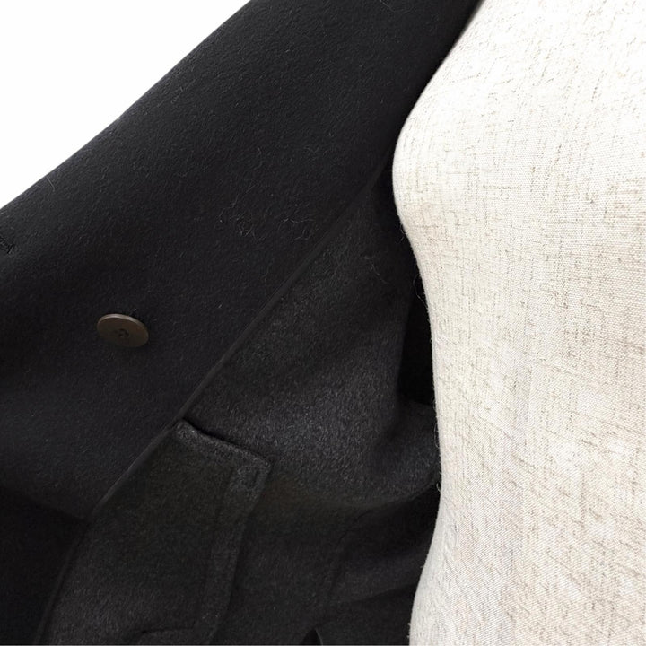 Excellent ENFOLD coat Wool side-slit reversible coat black wool 36 300GA130-2300