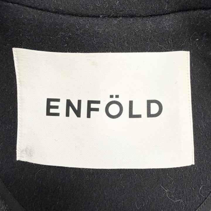 Excellent ENFOLD coat Wool side-slit reversible coat black wool 36 300GA130-2300