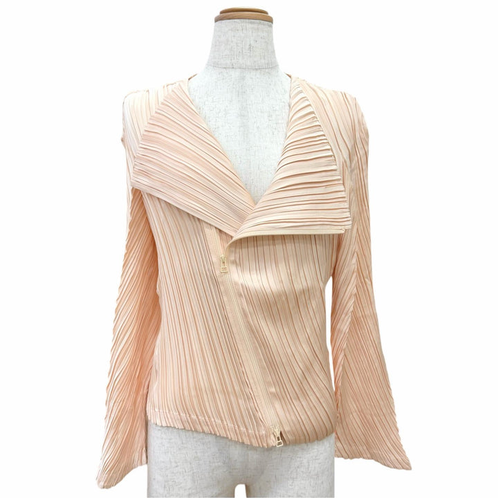Excellent ISSEY MIYAKE cardigan Pleated, asymmetrical design zip-up 2 IM31FD671