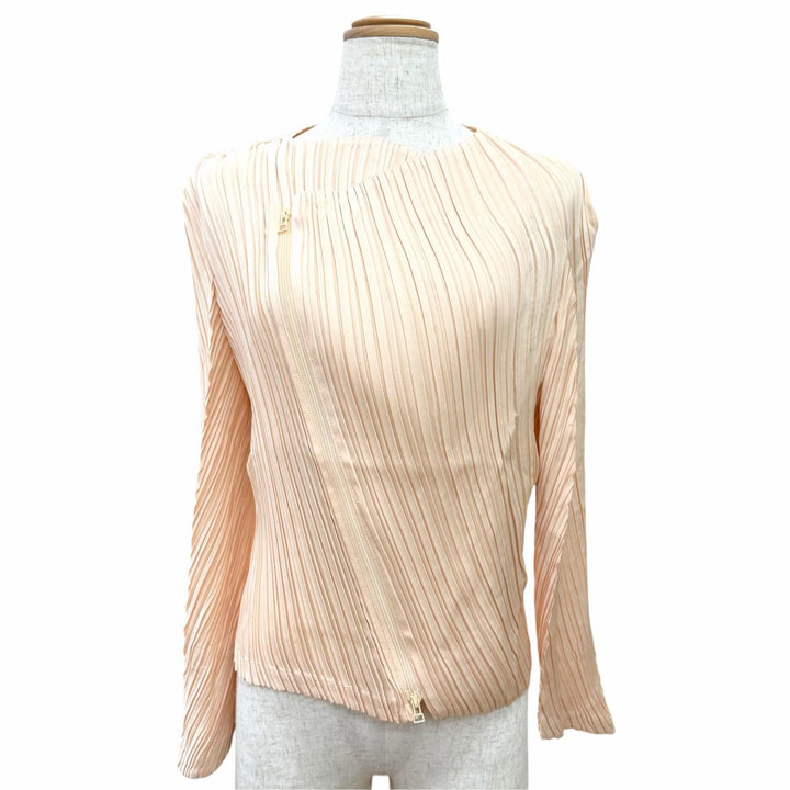 Excellent ISSEY MIYAKE cardigan Pleated, asymmetrical design zip-up 2 IM31FD671