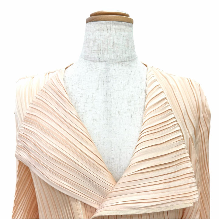 Excellent ISSEY MIYAKE cardigan Pleated, asymmetrical design zip-up 2 IM31FD671
