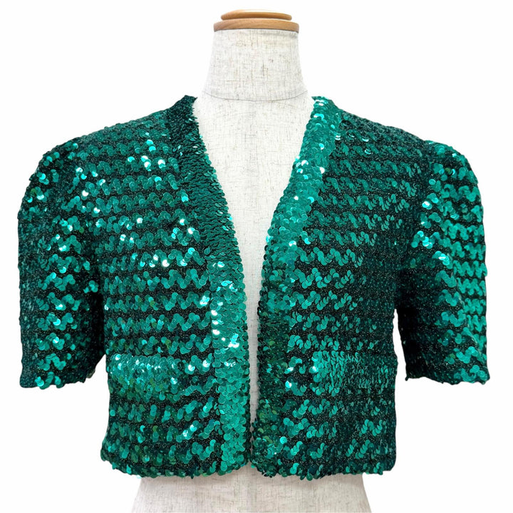 Pristine GUCCI Jacket Glitter and sequin embellished cropped bolero M 653449