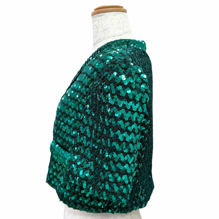 Pristine GUCCI Jacket Glitter and sequin embellished cropped bolero M 653449