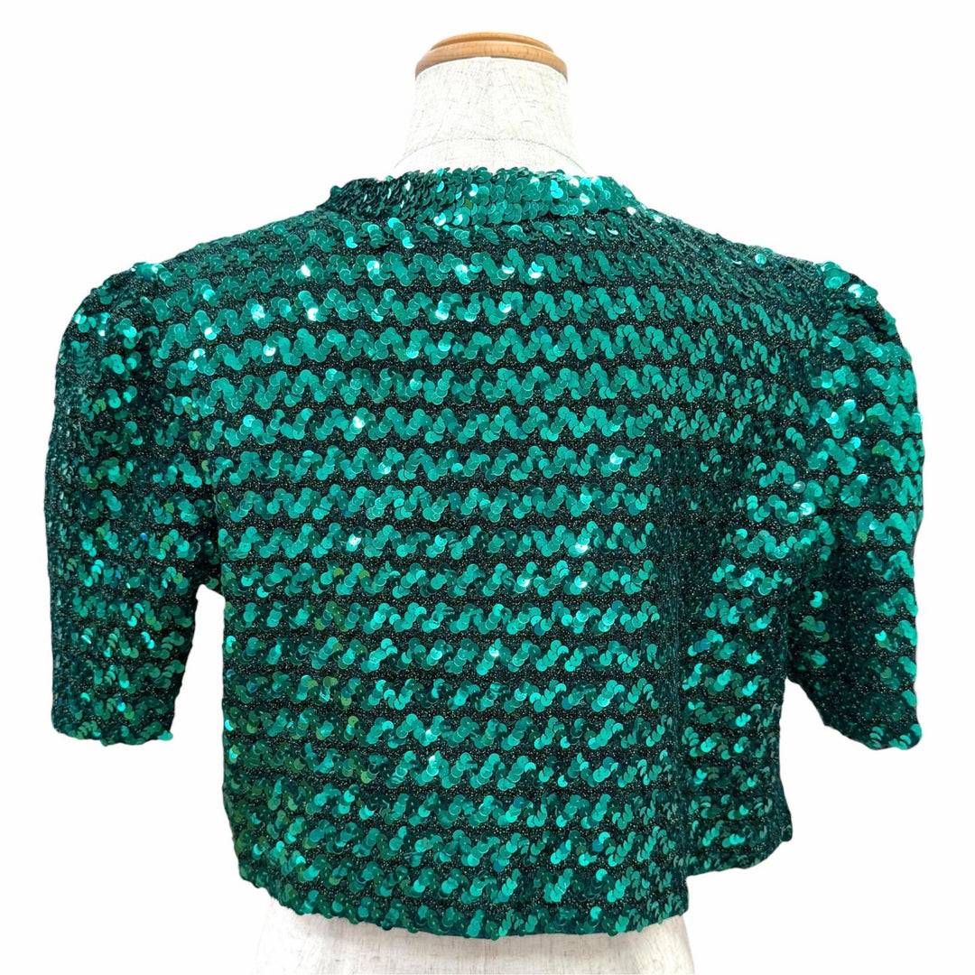 Pristine GUCCI Jacket Glitter and sequin embellished cropped bolero M 653449