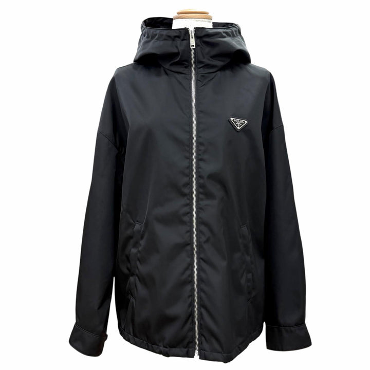 Excellent PRADA Jacket Triangle with logo Re Nylon blouson black IT 36 292102