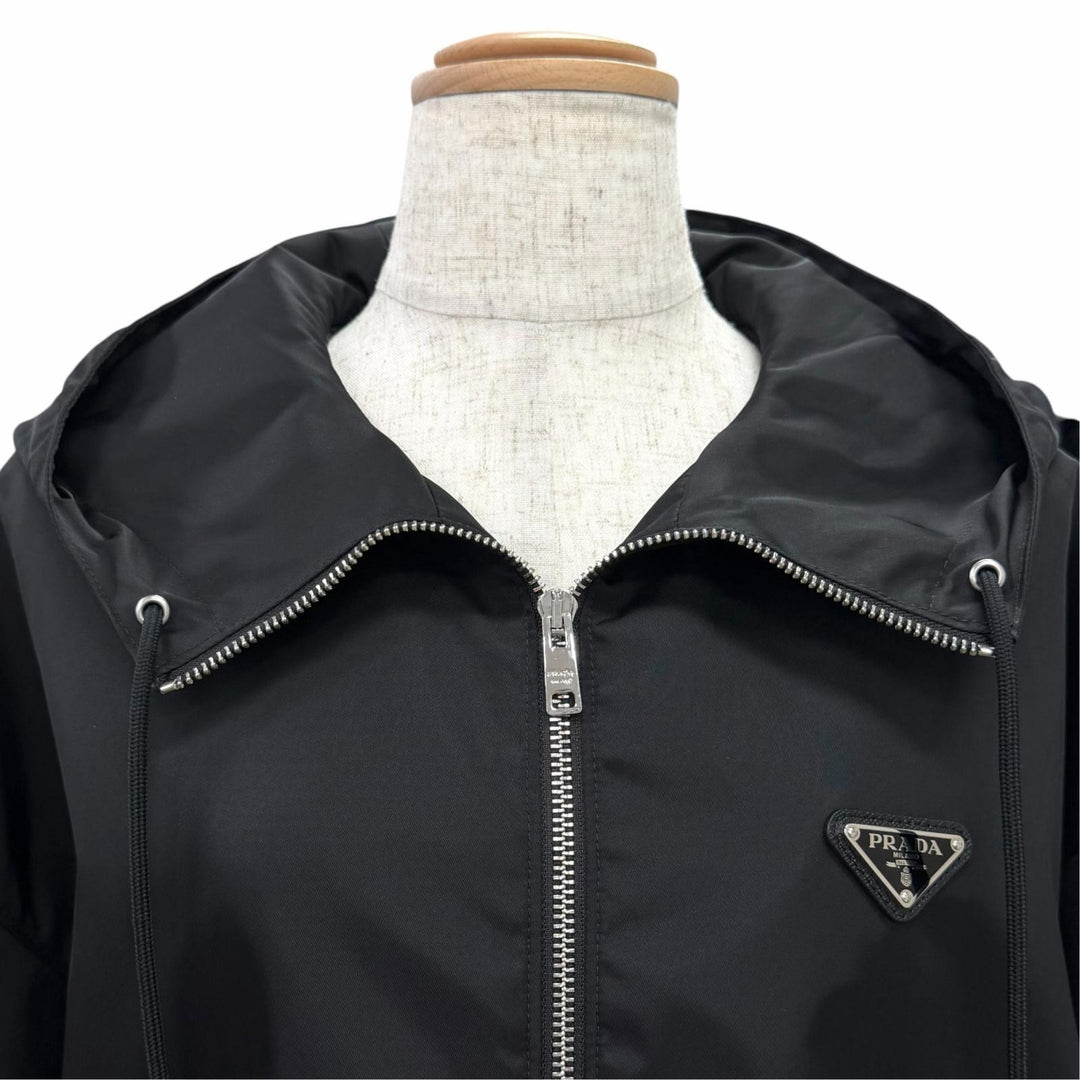 Excellent PRADA Jacket Triangle with logo Re Nylon blouson black IT 36 292102