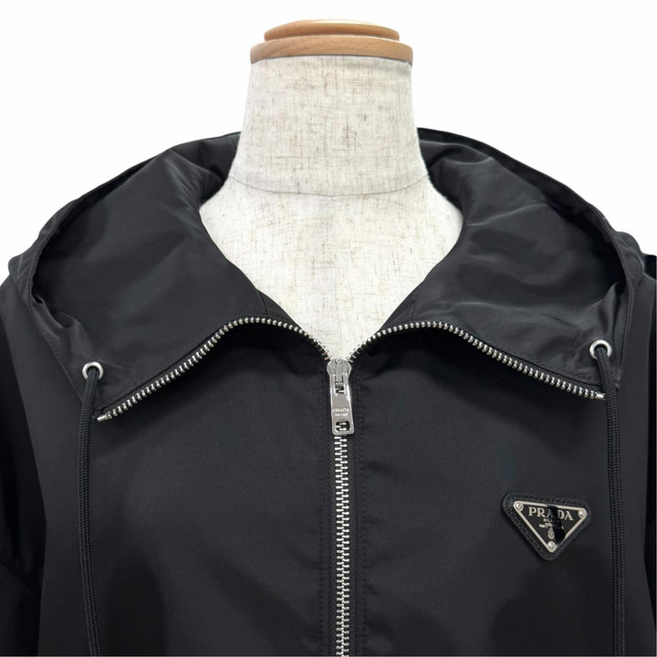 Excellent PRADA Jacket Triangle with logo Re Nylon blouson black IT 36 292102