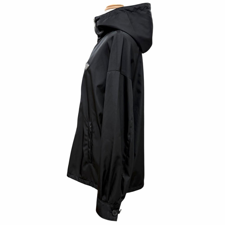 Excellent PRADA Jacket Triangle with logo Re Nylon blouson black IT 36 292102