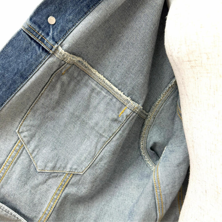 Excellent BALENCIAGA Deconstructed Panelled Denim Jacke Indigo blue 1 704527