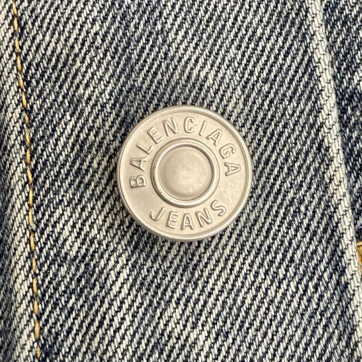 Excellent BALENCIAGA Deconstructed Panelled Denim Jacke Indigo blue 1 704527